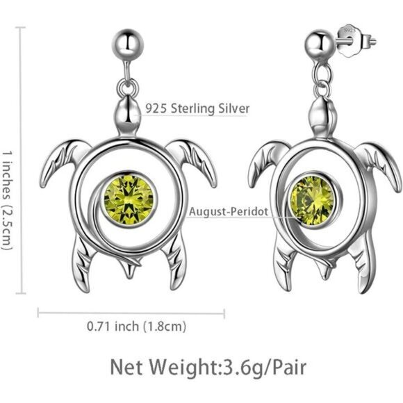 Adjustable Turtle Earrings Aurora Tears Set Celtic Spiral 925 Sterling Silver - Picture 4 of 6
